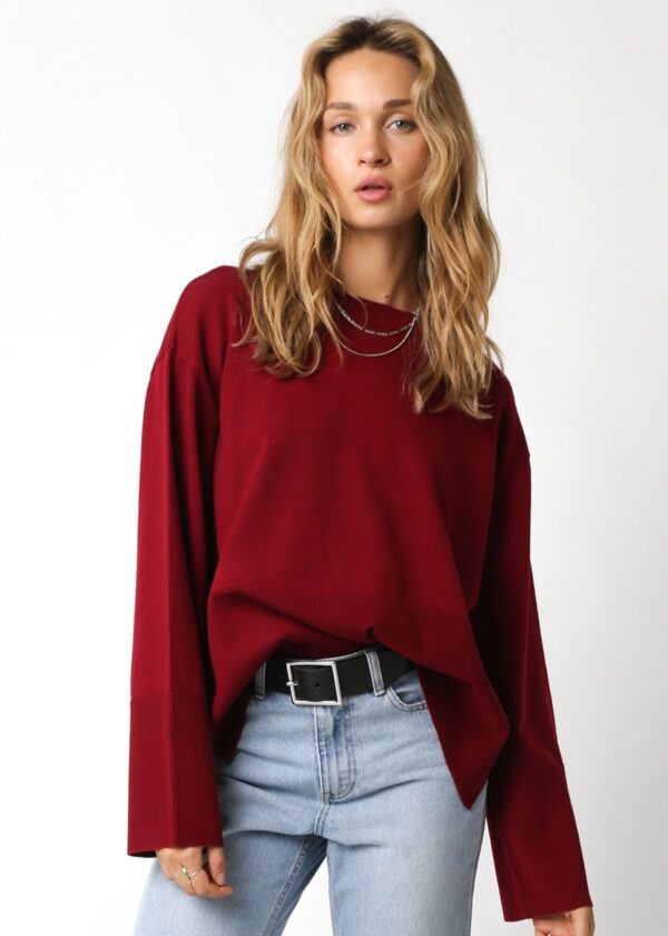 DARK BURGUNDY SWEATER