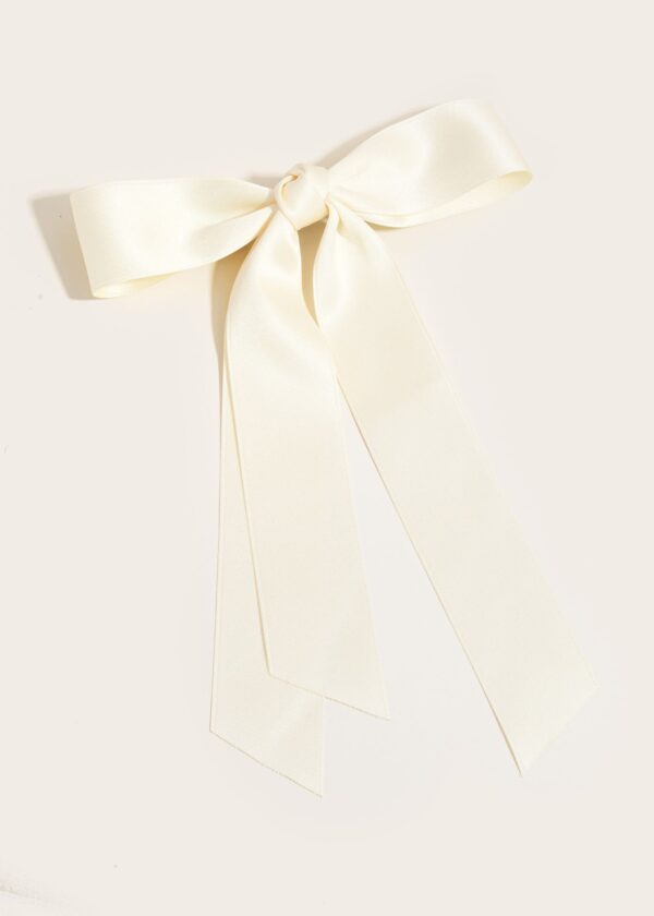 IVORY SATIN HAIR BOW