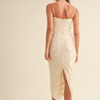 NUDE SEQUIN MAXI DRESS