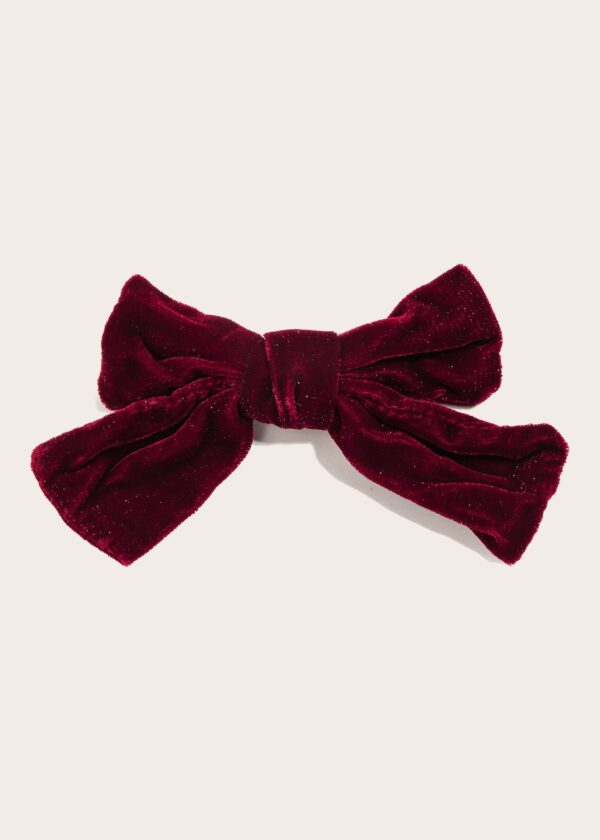 BURGUNDY VELVET HAIR BOW