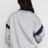 GREY SWEATSHIRT WITH NAVY BLUE CONTRAST DETAILS