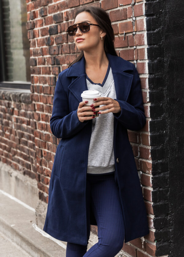 NAVY BLUE A-LINE COAT