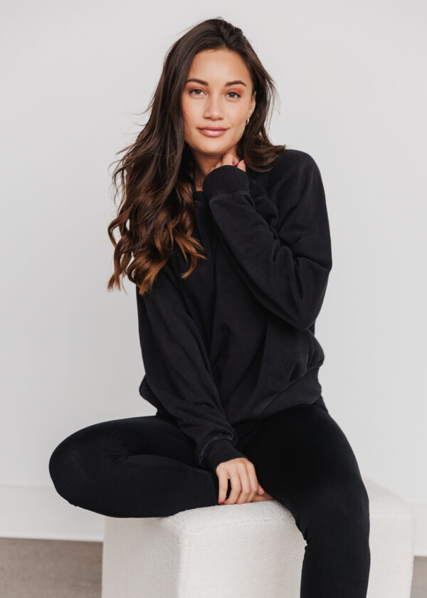 BLACK CREW NECK SWEATSHIRT