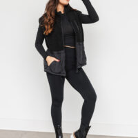 BLACK SHERPA PUFFER VEST