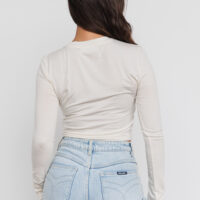 IVORY LONG SLEEVE CROP TOP