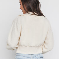 IVORY SHERPA CROPPED CARDIGAN