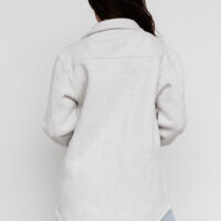 HEATHER WHITE FLEECE SHACKET