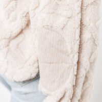 IVORY FLEECE CABLE KNIT SWEATSHIRT