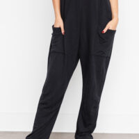 BLACK FRENCH TERRY JUMPSUIT