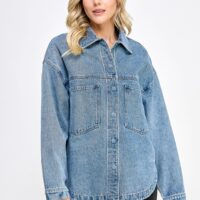 MEDIUM WASH DENIM SHACKET