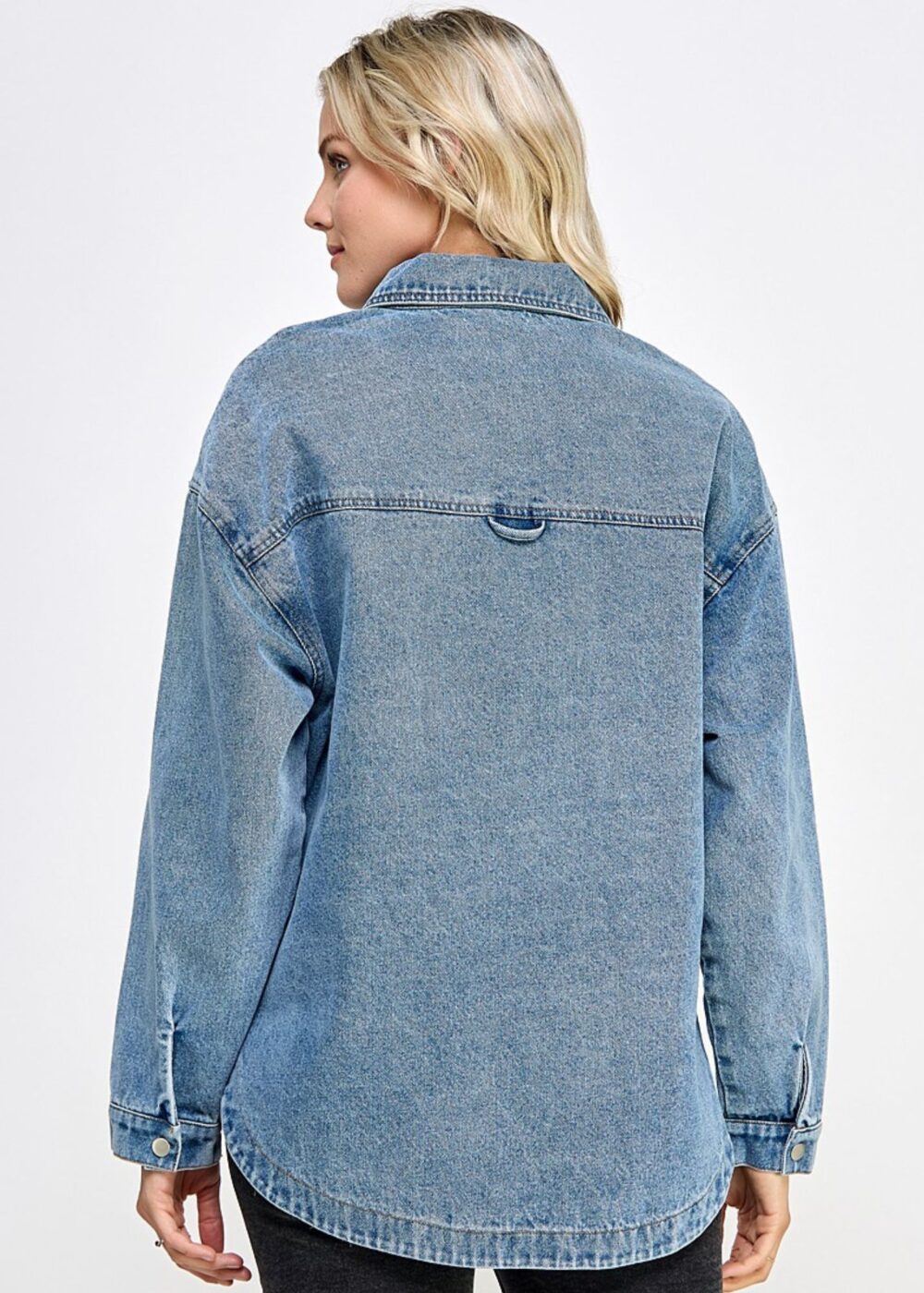 MEDIUM WASH DENIM SHACKET