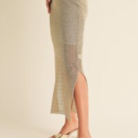 GOLD METALLIC SHEER KNIT SKIRT