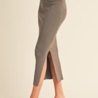 BRONZE RIBBED KNIT SKIRT