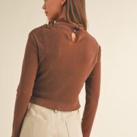 BROWN MESH TOP