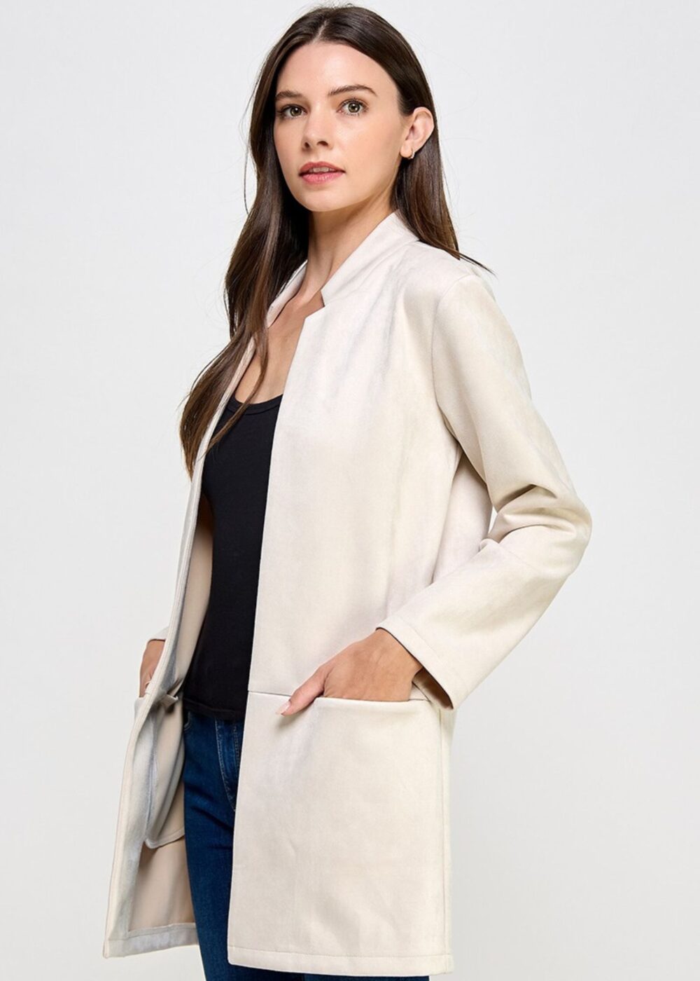 IVORY SUEDE JACKET