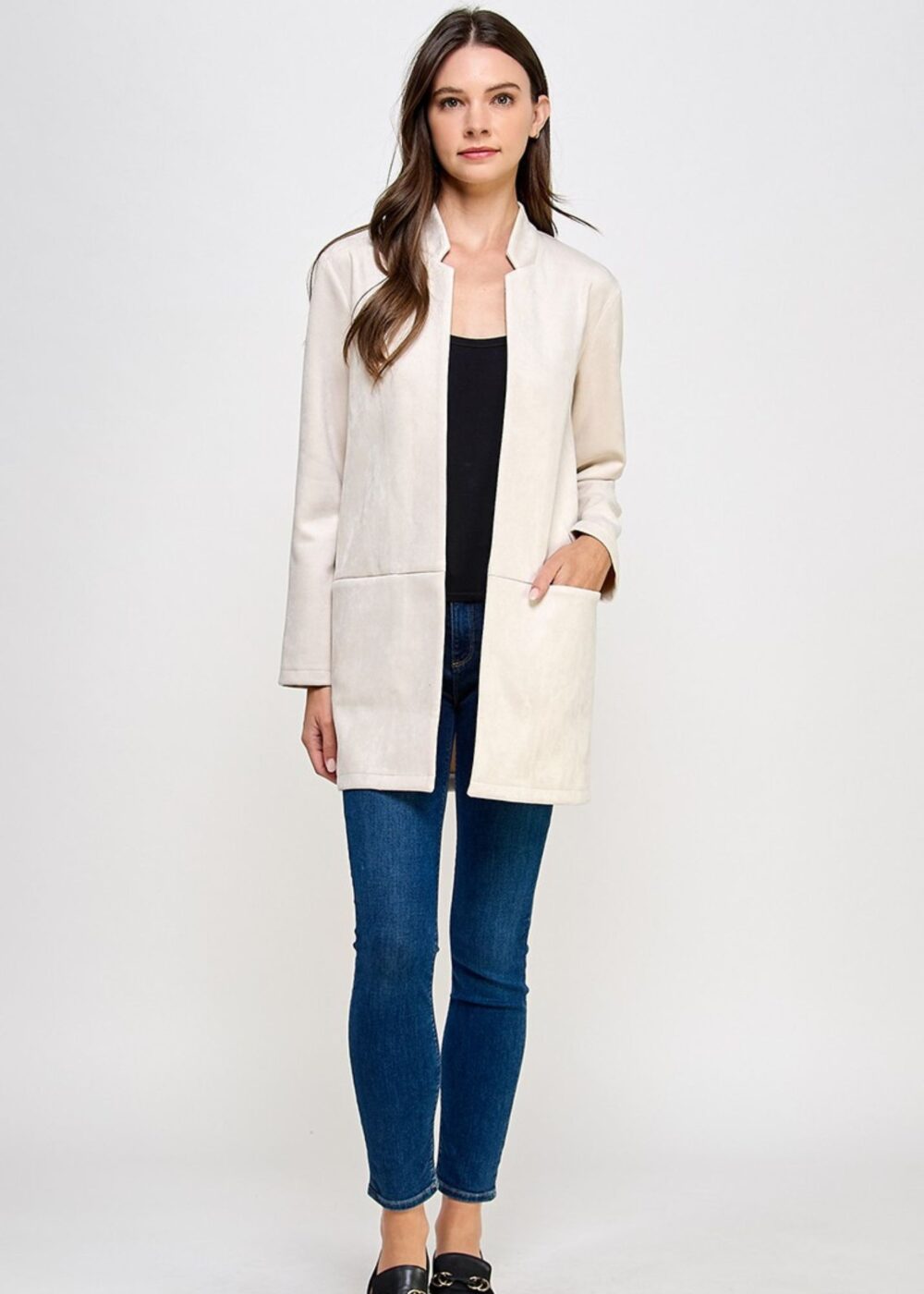 IVORY SUEDE JACKET