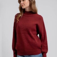 RED MOCK NECK SWEATER