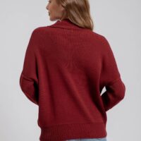 RED MOCK NECK SWEATER