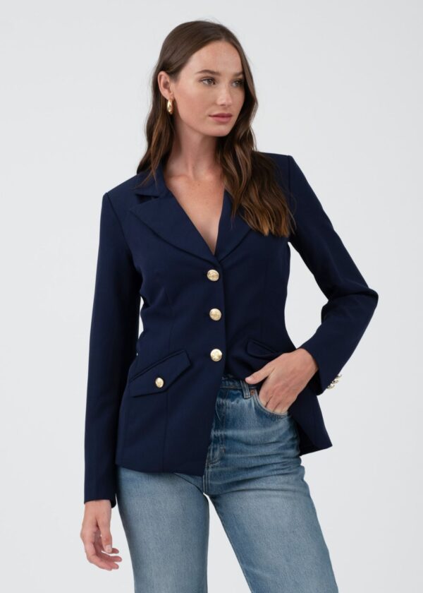 NAVY BLAZER WITH GOLD BUTTONS