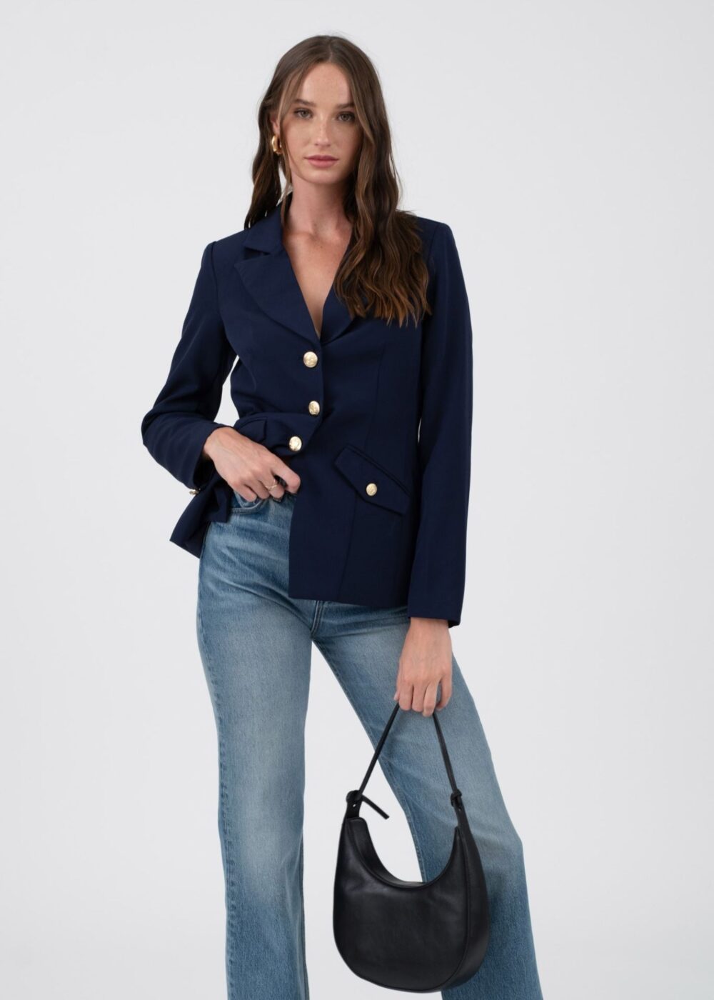 NAVY BLAZER WITH GOLD BUTTONS