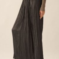 CHARCOAL GREY PLEATED MAXI SKIRT