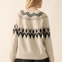 SILVER GREY ALPINE KNIT SWEATER