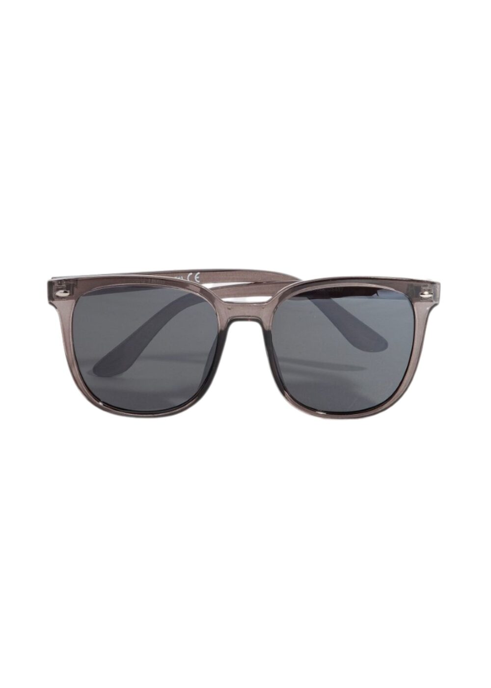 GREY SQUARE FRAME SUNGLASSES WITH BLACK LENSES