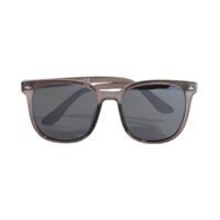 GREY SQUARE FRAME SUNGLASSES WITH BLACK LENSES