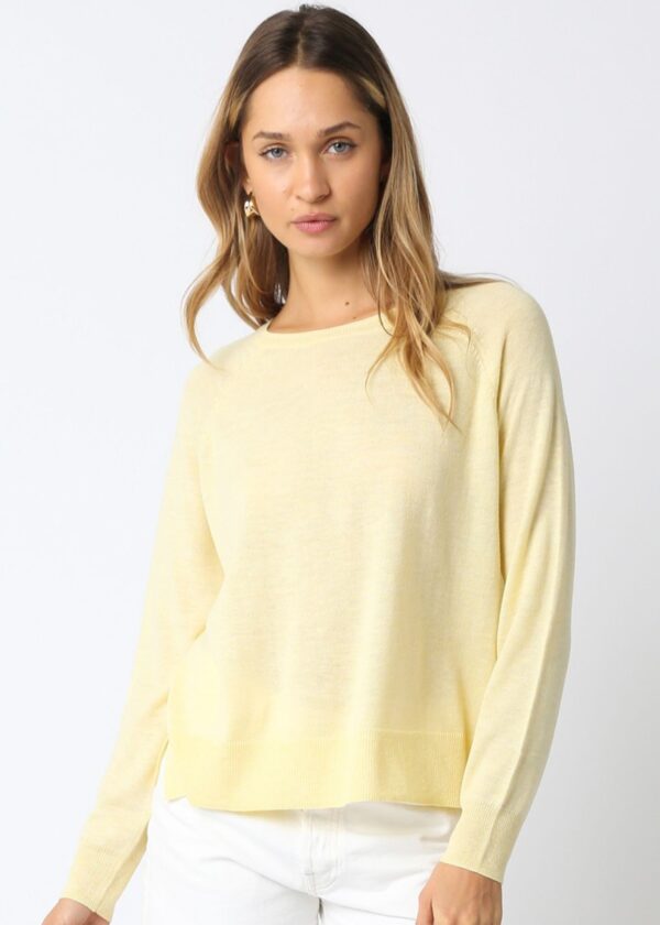 YELLOW RAGLAN SLEEVE SWEATER