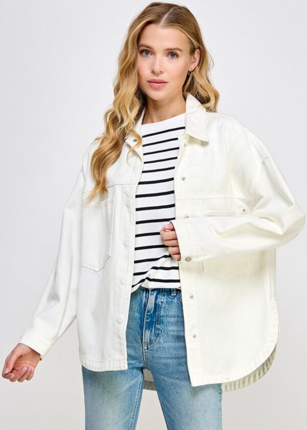 IVORY DENIM SHACKET