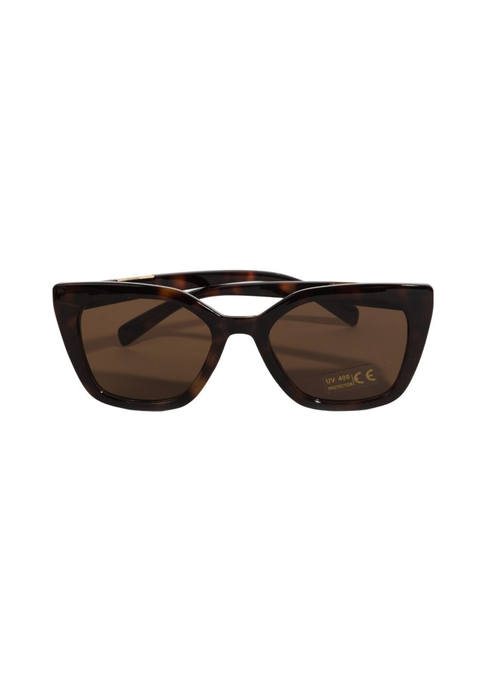 TORTOISESHELL LARGE CAT EYE FRAME SUNGLASSES WITH BROWN LENSES