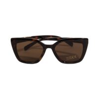 TORTOISESHELL LARGE CAT EYE FRAME SUNGLASSES WITH BROWN LENSES