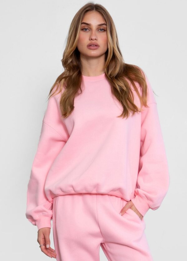 BLUSH PINK CREW NECK SWEATSHIRT