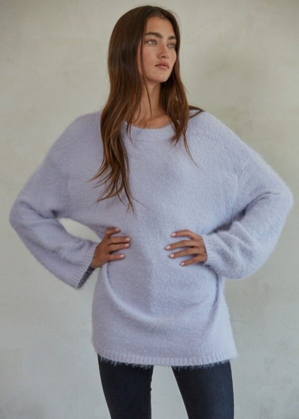 LAVENDER FUZZY OVERSIZED SWEATER