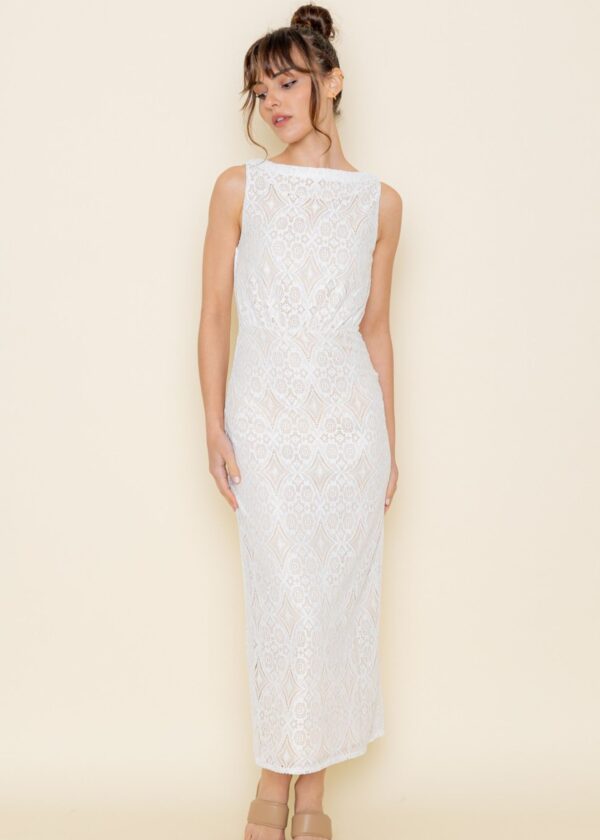 WHITE LACE MAXI DRESS