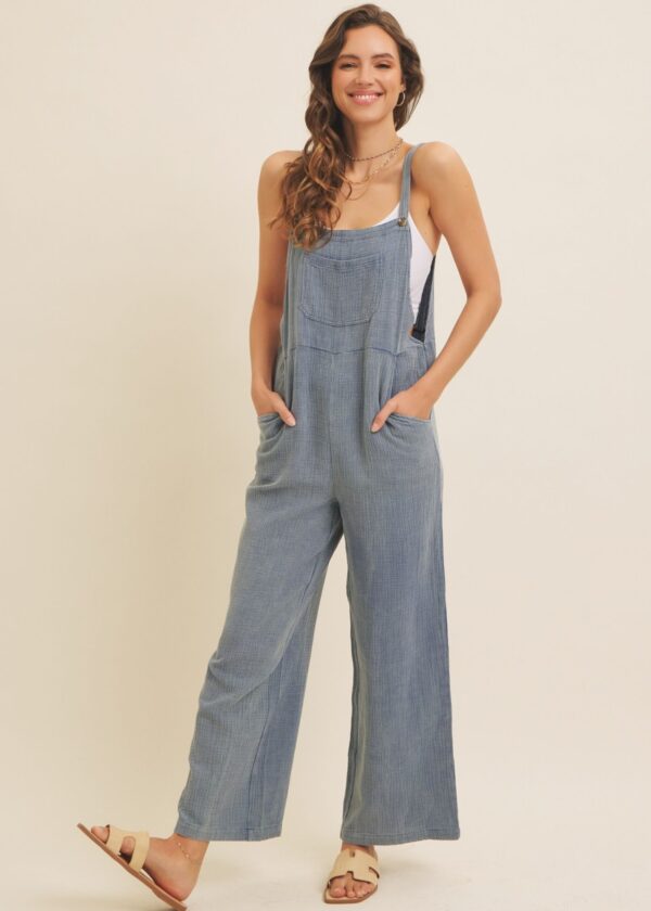 VINTAGE BLUE COTTON OVERALLS