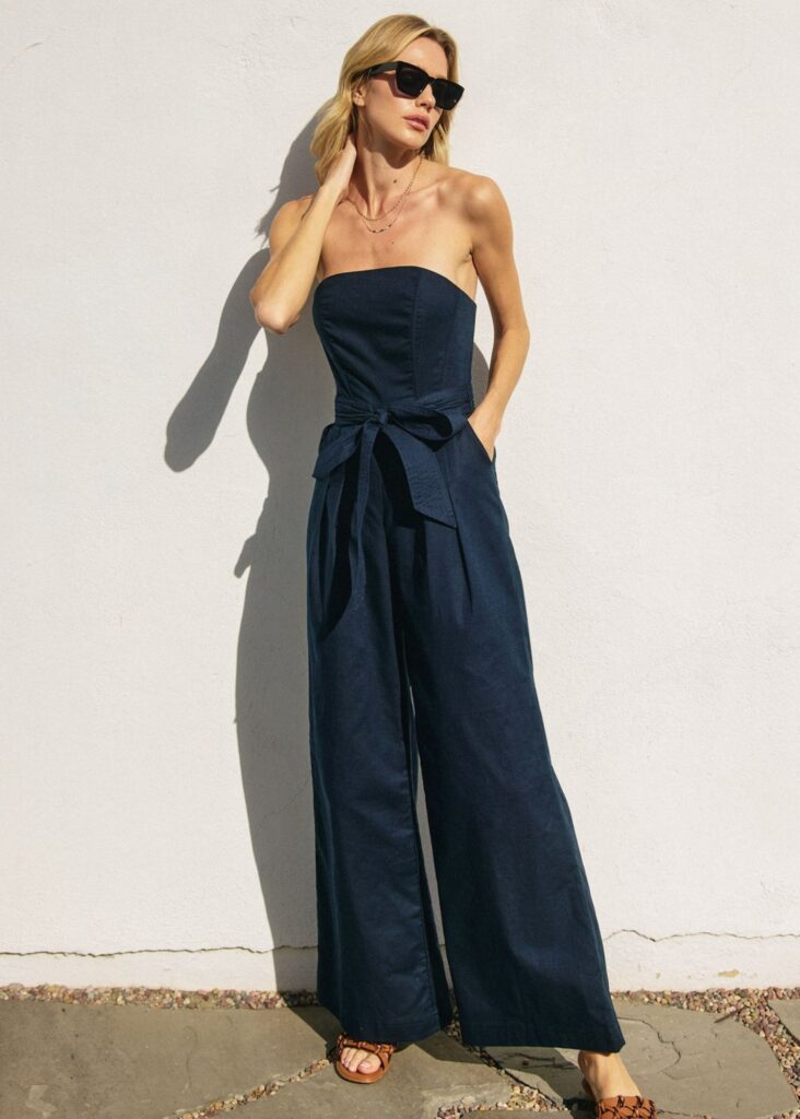 美品 HYKE DOESKIN STRAPLESS JUMPSUIT DOESKIN STRAPLESS JUMPSUIT | HYKE