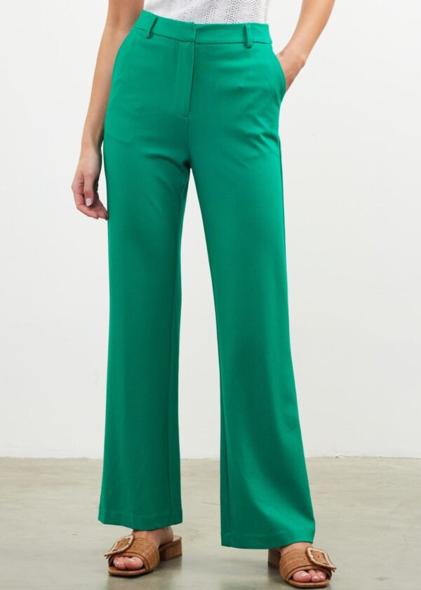 KELLY GREEN WIDE LEG TROUSERS