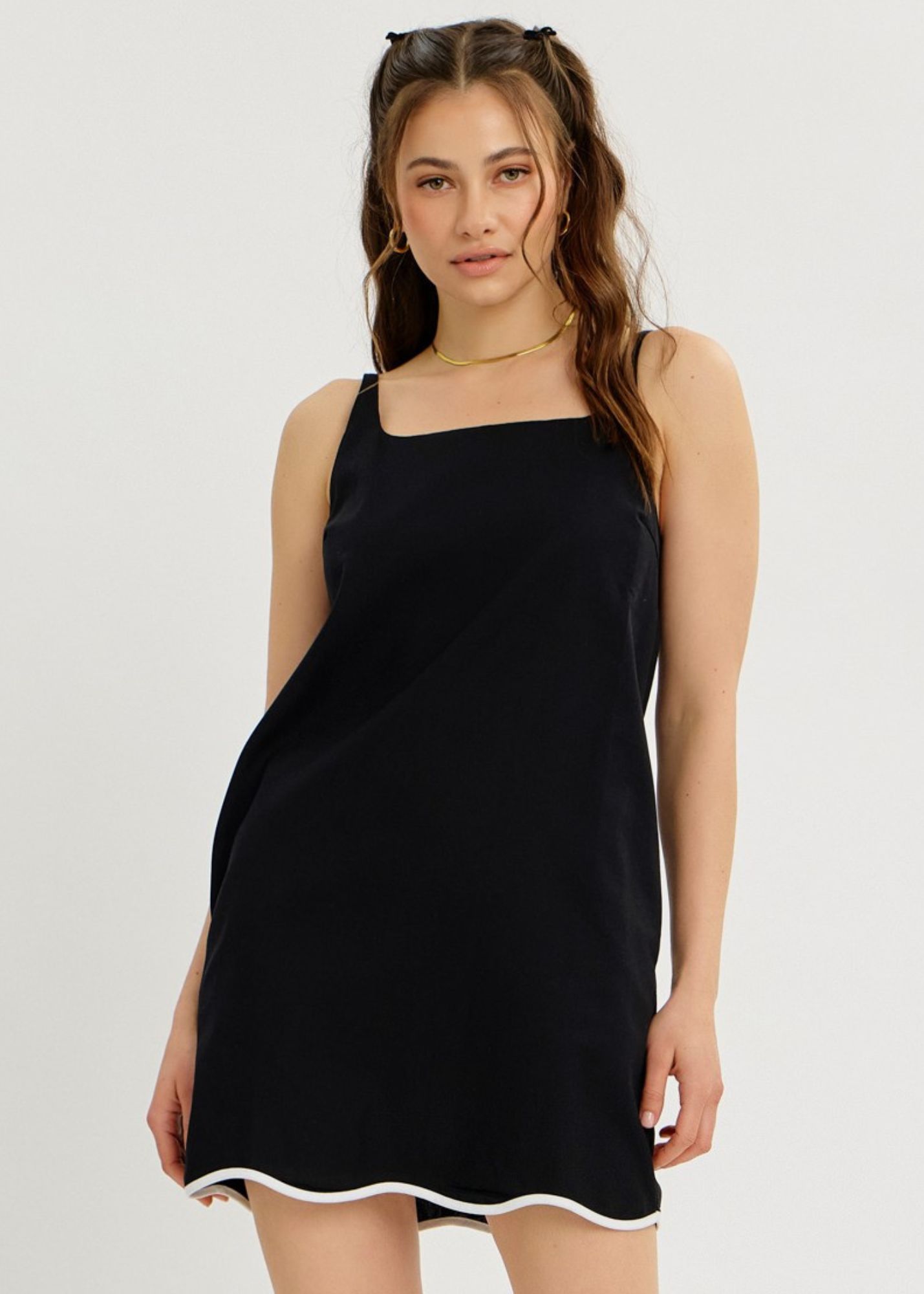 HILARY SCALLOP HEM MINI DRESS