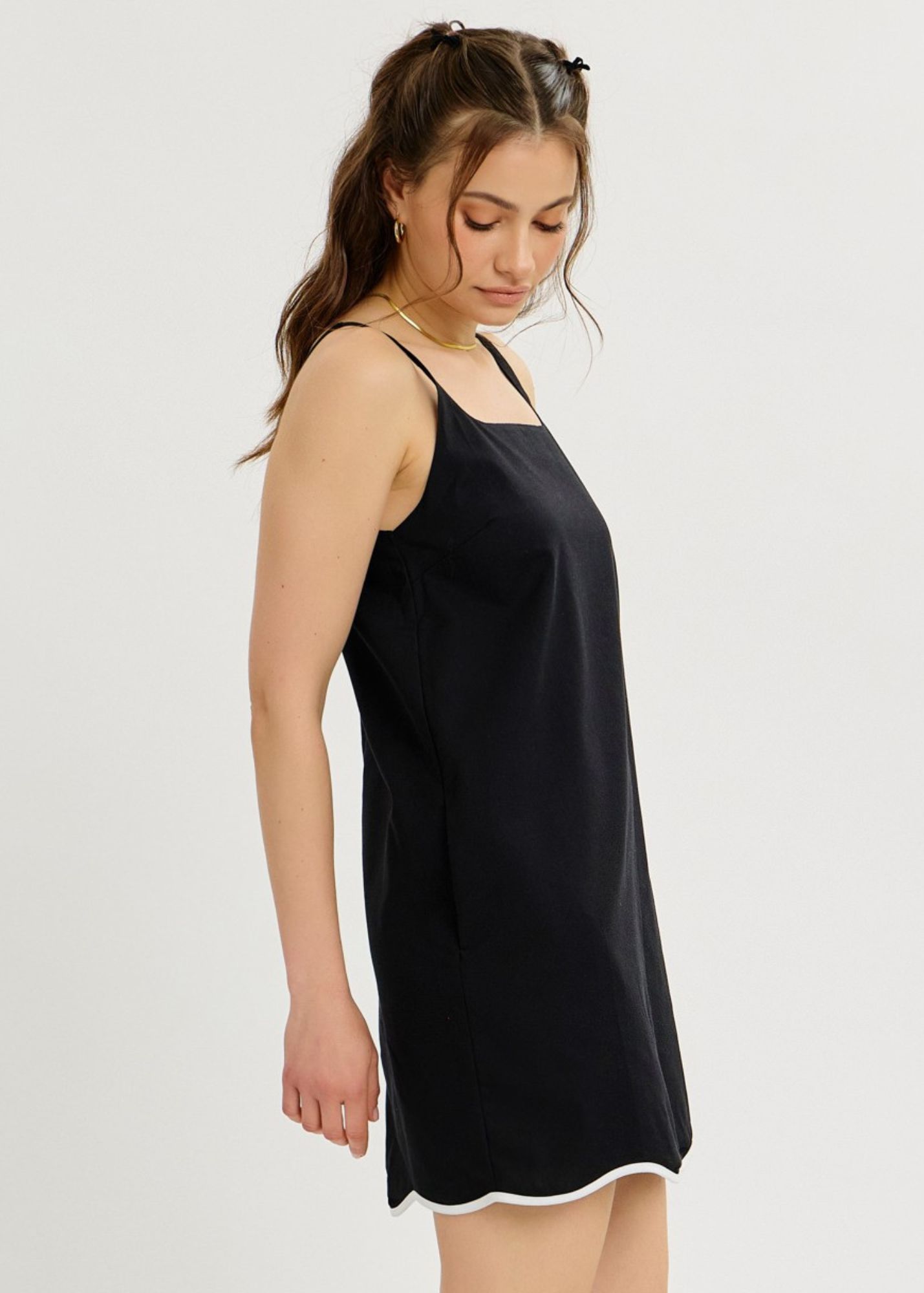 HILARY SCALLOP HEM MINI DRESS