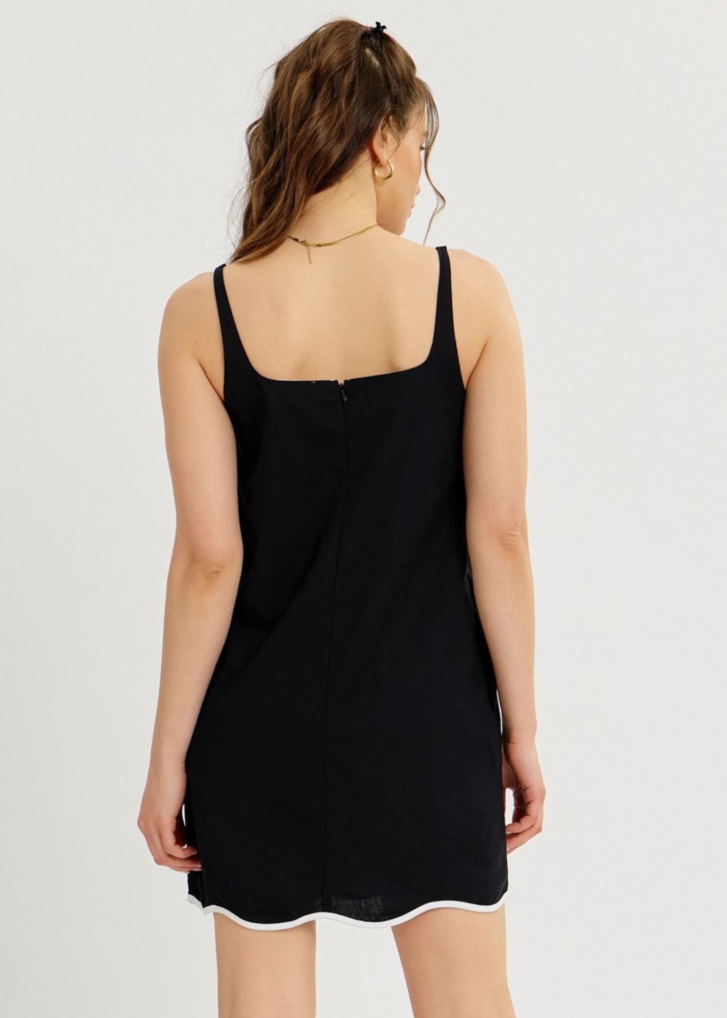 HILARY SCALLOP HEM MINI DRESS