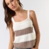 KATIE STRIPE CABLE KNIT TANK TOP