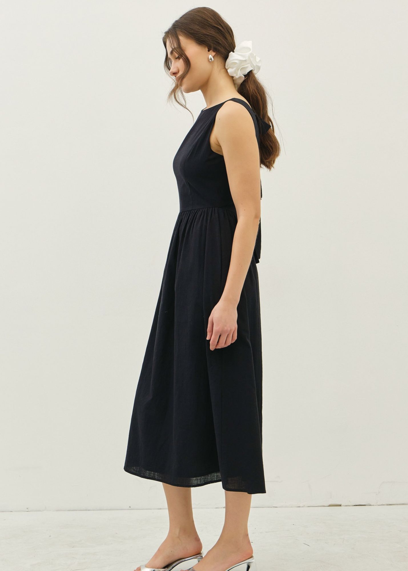 JULIE BACK BOW MIDI DRESS