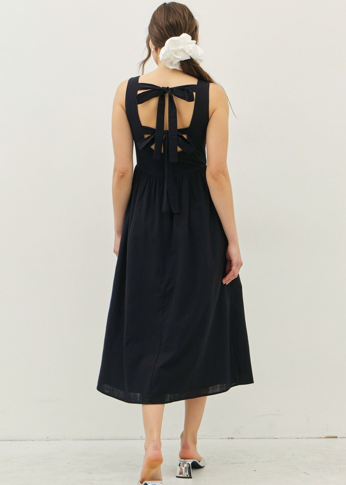 JULIE BACK BOW MIDI DRESS