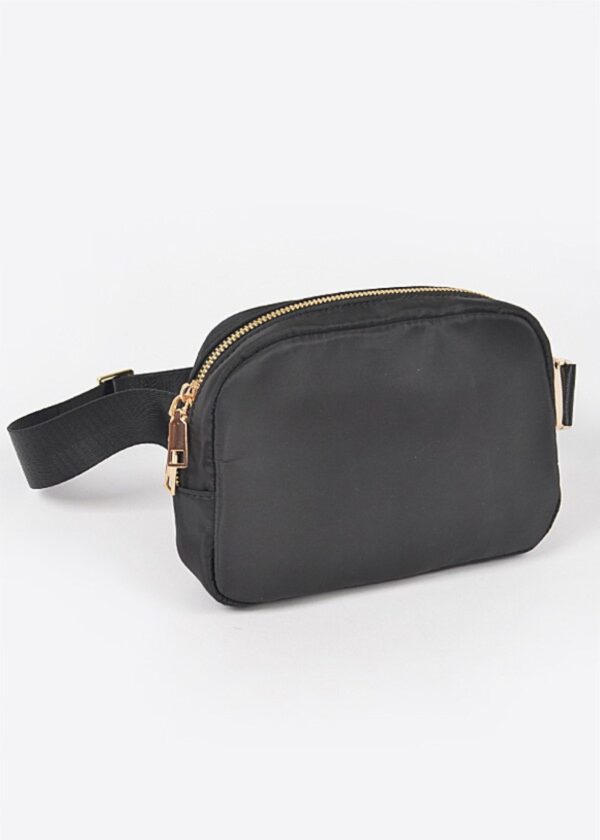 BLACK NYLON BELT BAG