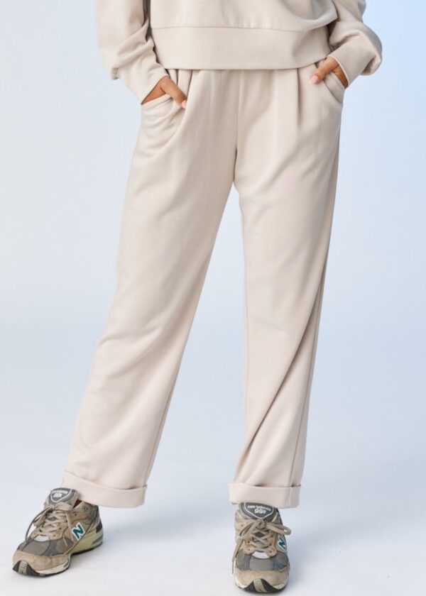 STONE GREY CUFFED SWEATPANTS