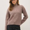 TRISHA CABLE KNIT ZIP UP CARDIGAN