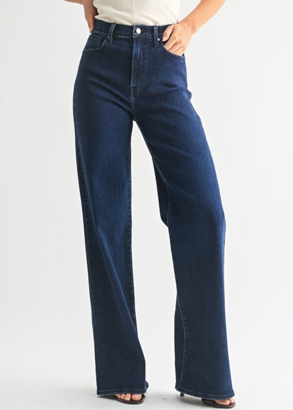 DARK WASH PALAZZO FLARE JEANS