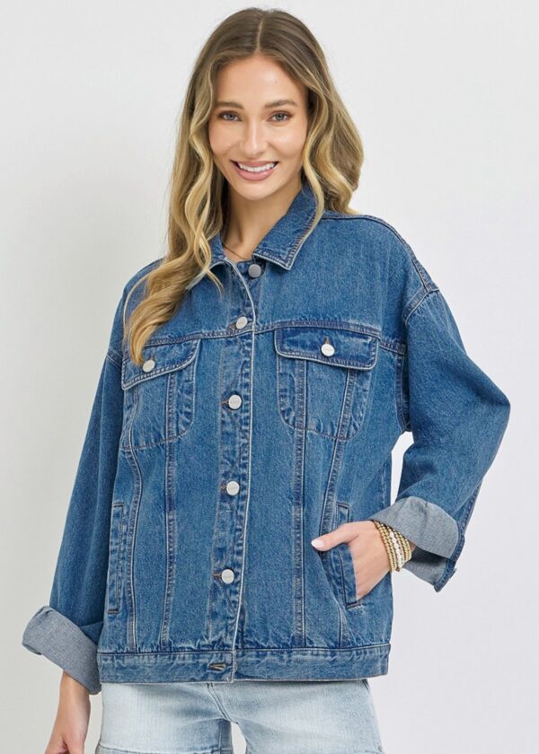 DARK WASH OVERSIZED DENIM JACKET