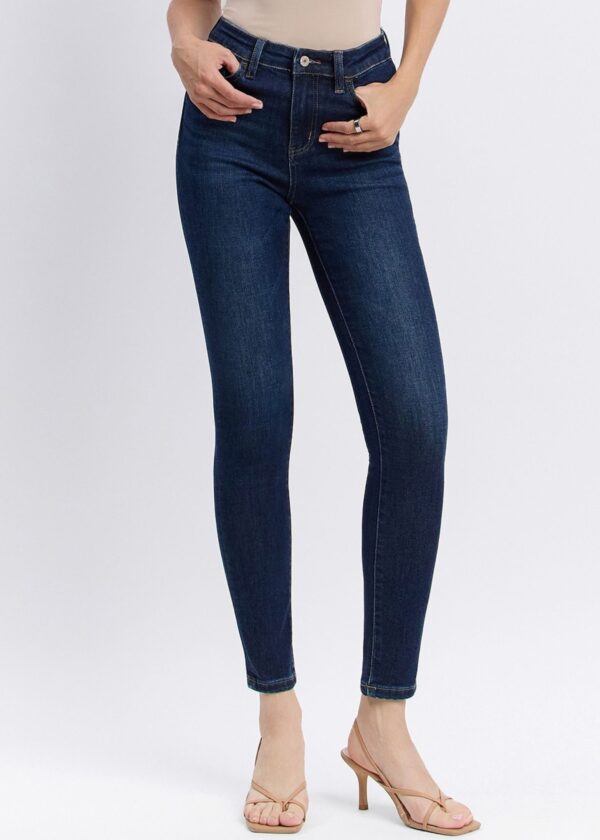 DARK WASH HIGH WAISTED SKINNY JEANS
